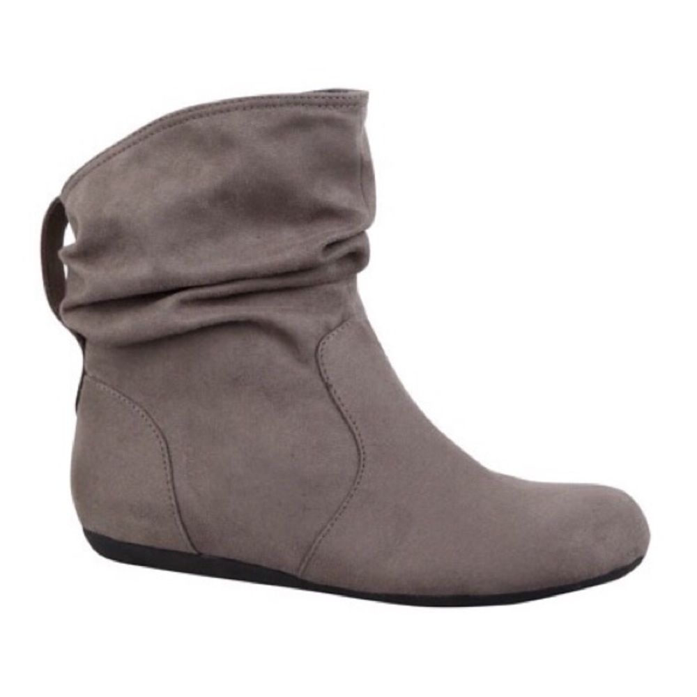 Grey Suede Ankle Booties